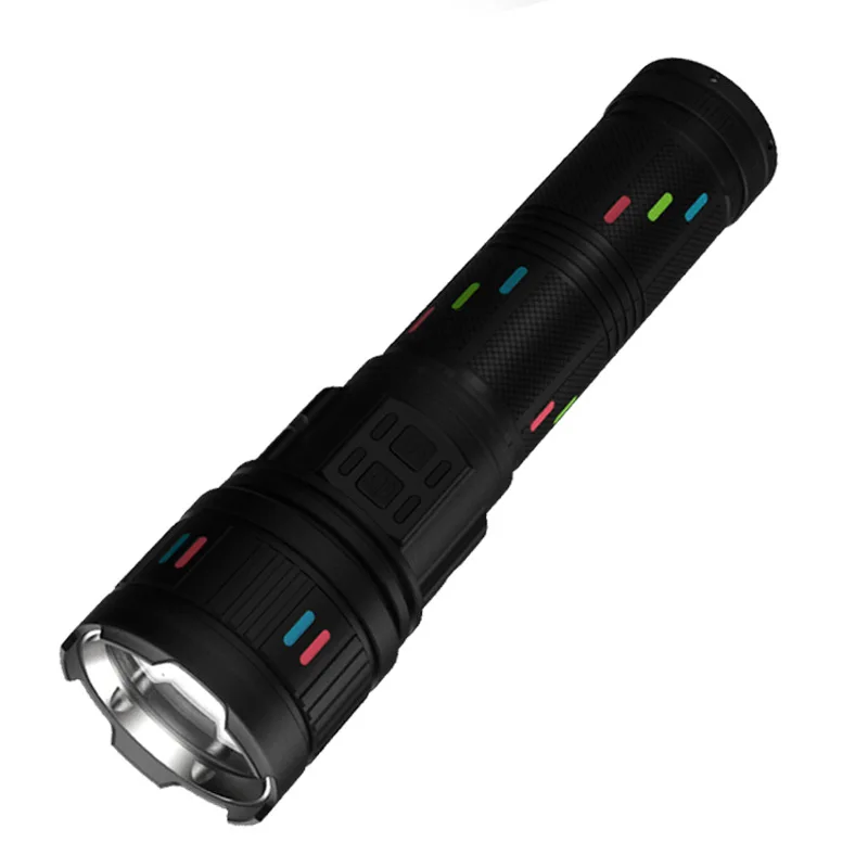 Latest Fresnel Lens Ultra Bright Strong Light Long Range Type-C Rechargeable Mobile Power Zoom LED Flashlight