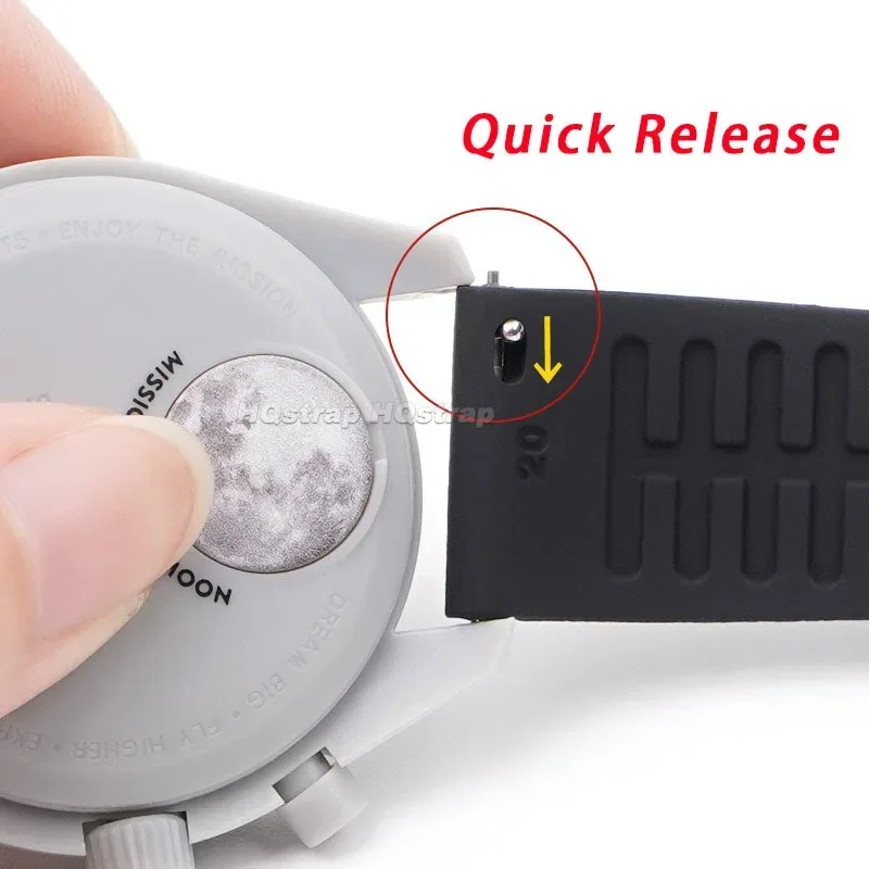 Quick Release Rubber Strap 18mm 19mm 20mm 21mm 22mm 24mm Watchbands Silicone Wristband Sport Bracelet Waterproof Watch Band image 4