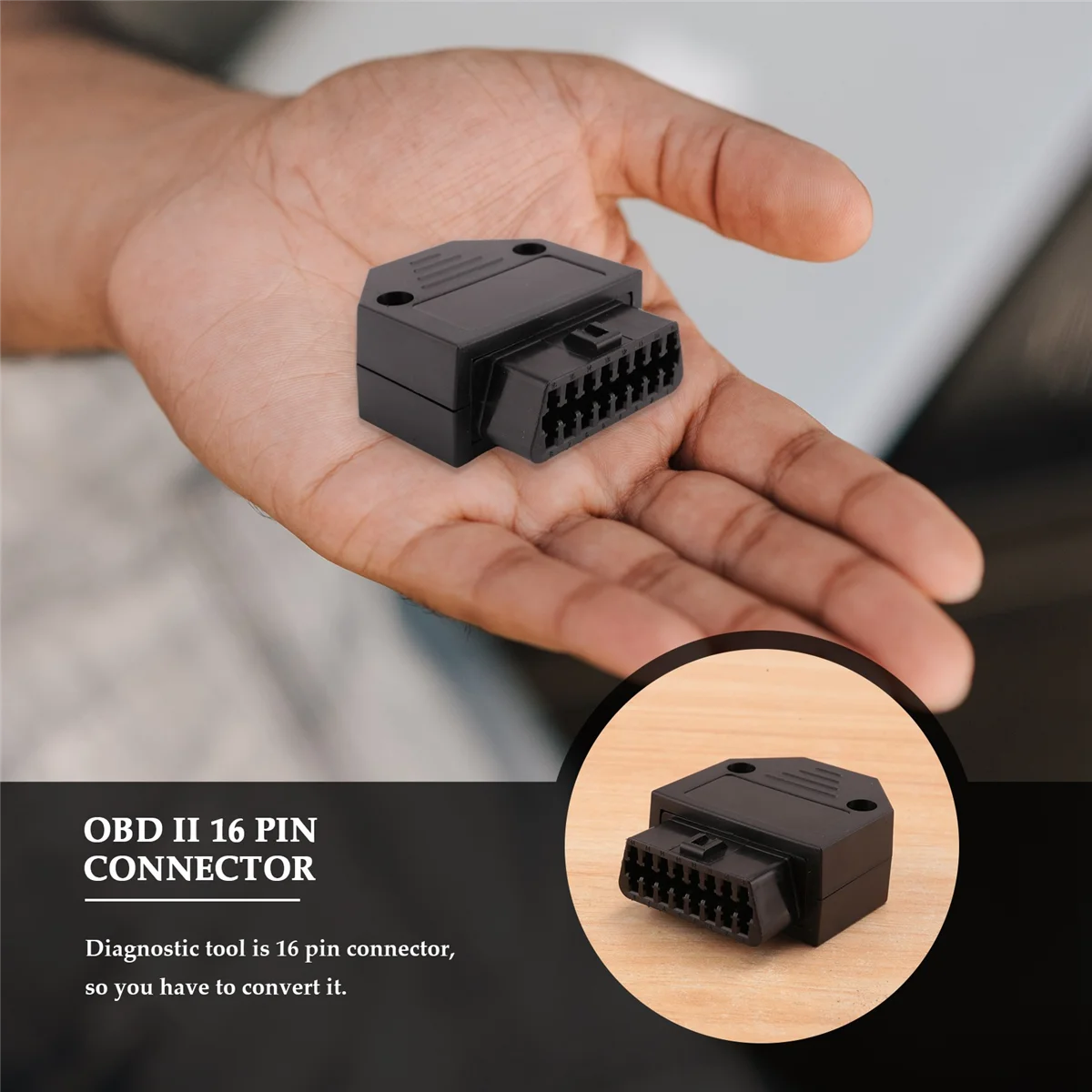 OBD2 OBD II 16 pin connector socket Diagnostic Tool Adapter OBD connector + Enclosures + Terminal + screws