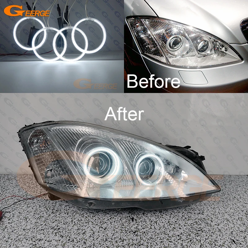 For Mercedes Benz S Class W221 2007 2008 2009 2010 2011 2012 2013 Excellent Ultra Bright CCFL Angel Eyes Kit Halo Rings