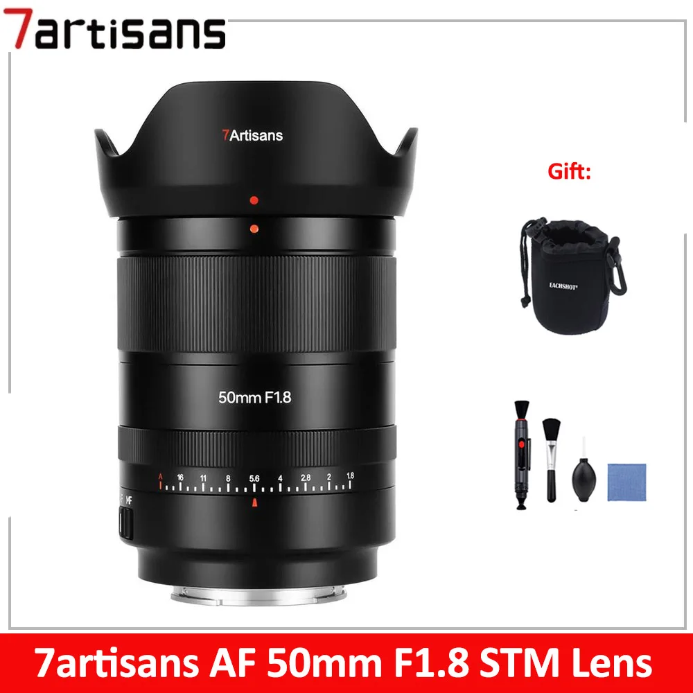 Объектив 7artisans AF 50 мм F1.8 STM с автофокусом, полнокадровый правый объектив с большой диафрагмой для Sony FE ZVE10 A6000 A7C II Nikon Z Z7II Z5