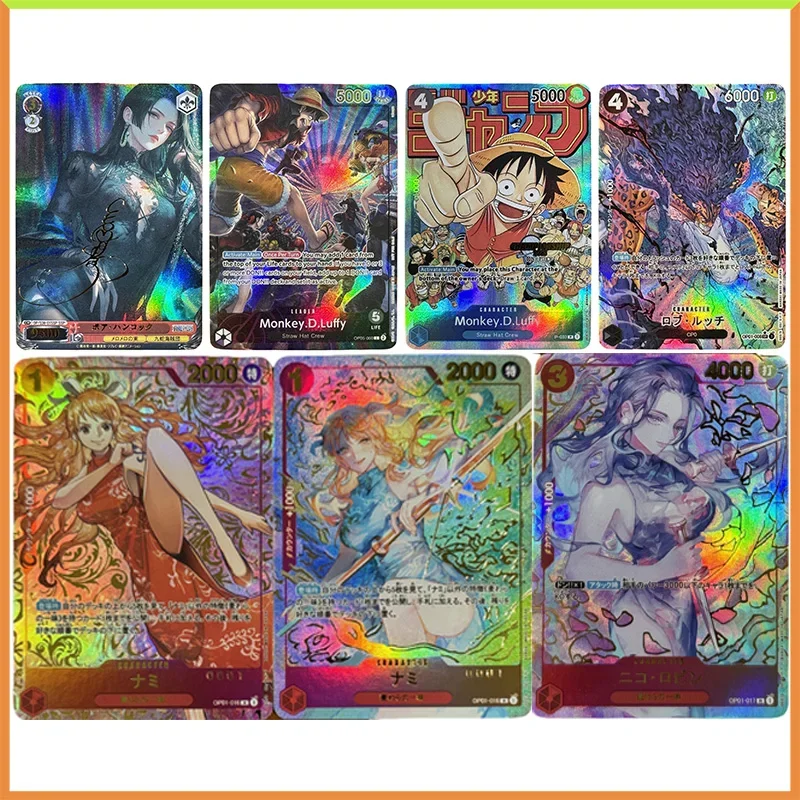 

Anime ONE PIECE DIY ACG Tabletop Battle Game Cards Hancock Luffy Kaidou Nami Toys for boys Collectible Cards Birthday Present