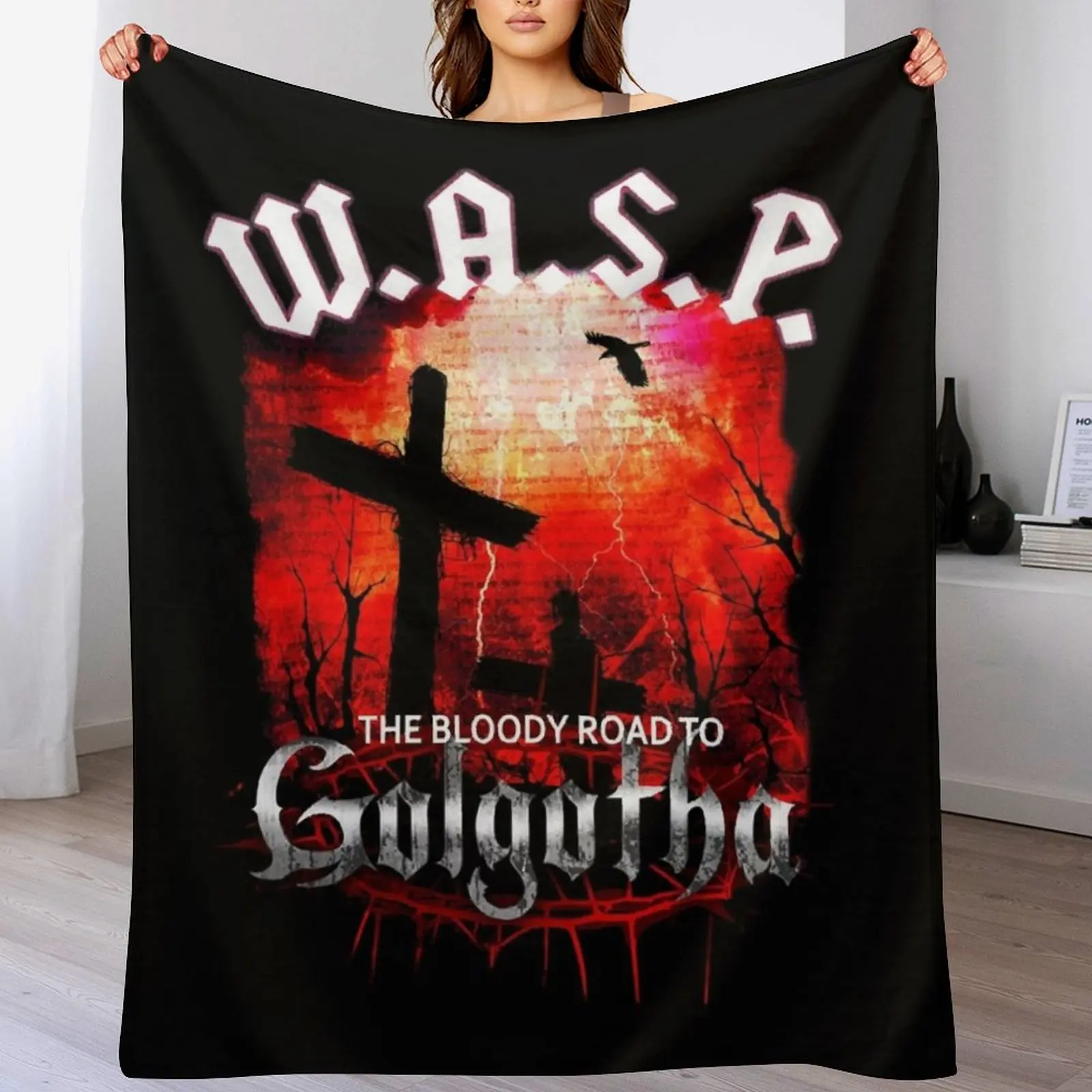 

W.A.S.P. Band The Bloody Road To Golgotha Throw Blanket Custom cosplay anime Thin Blankets