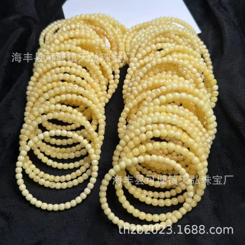 

Amber Old Style Bead Small Bracelet 5mm High Pile Dumpling Shape Fashionable Versatile
