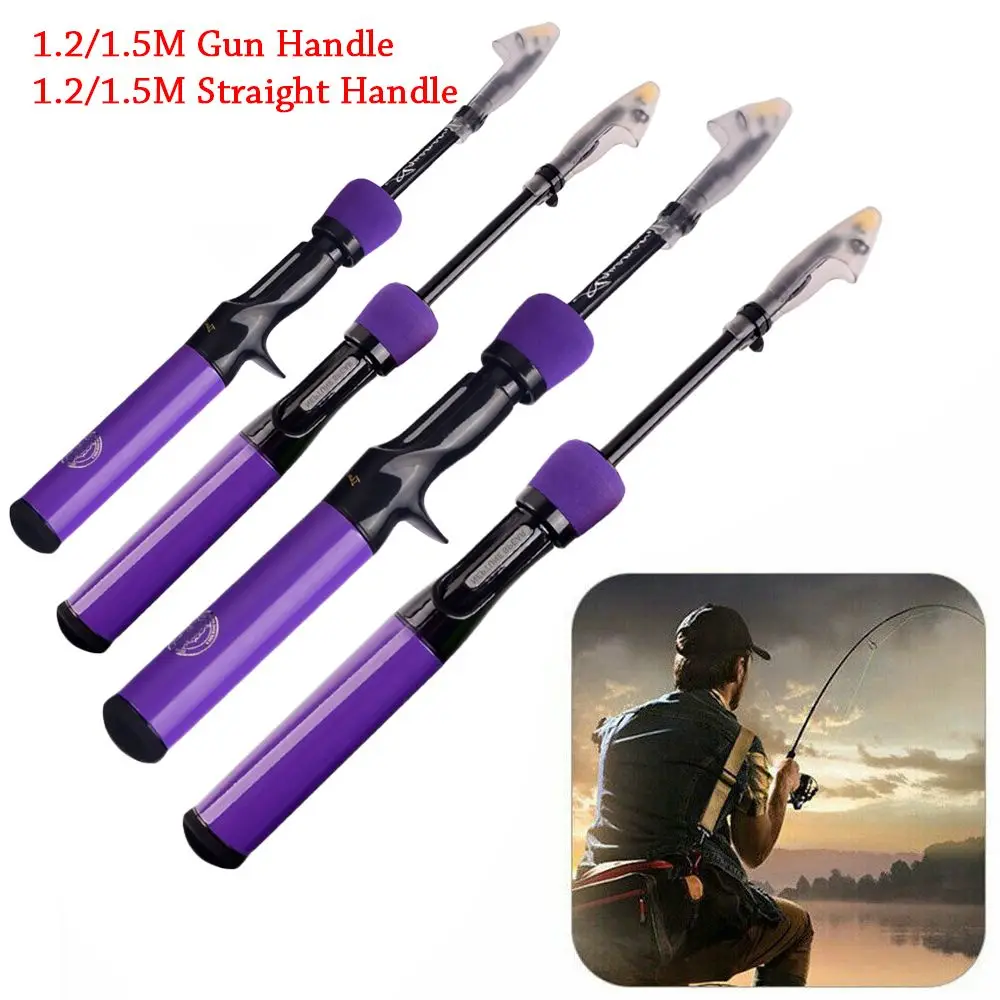 Straight Handle Telescopic Fishing Rod Carbon Fiber Stream Hand Pole Carp Feeder Portable Retractable Fish Rods Tackle 1.2/1.5m