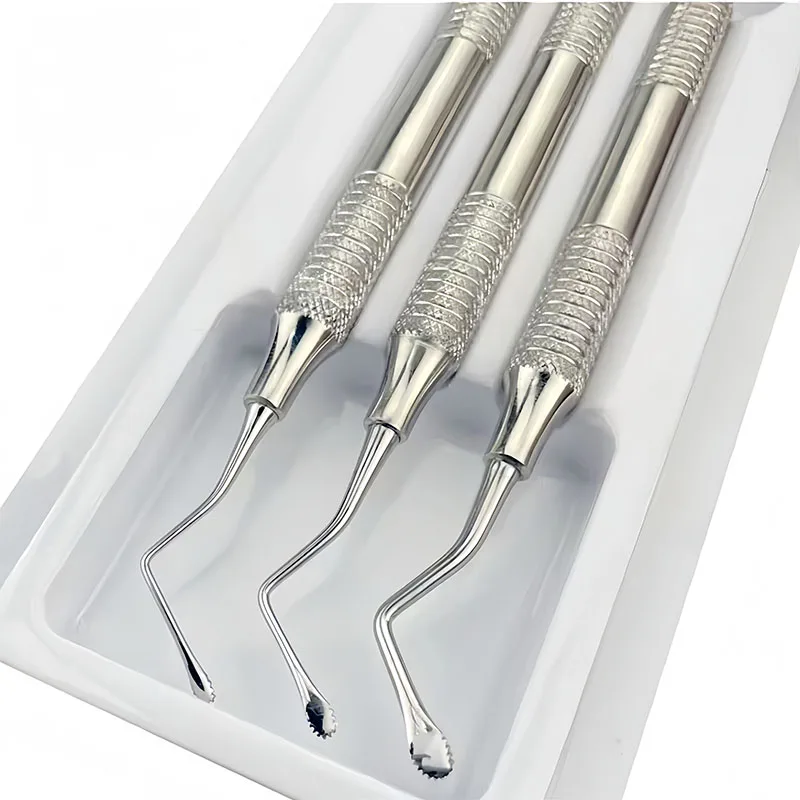 

3Pcs/Set of Dental Curettes, Jagged Curettes, Dentist Scalers, Gracey Bone Curettes, Implant Tools Stainless Steel Instruments