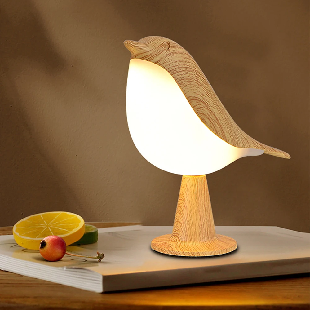 LED Night Light 3 Colors Touch Switch Bedside Light Dimmable Bird Lamps Lasting and Durable Protection Eye Warm Home Decorations