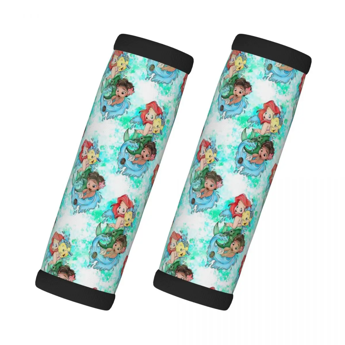 

Пользовательские ручки для багажа Русалочка, ручки для упаковки, 2 шт., неопреновые чемоданы, дорожные аксессуары для багажа, принцесса Ариэль