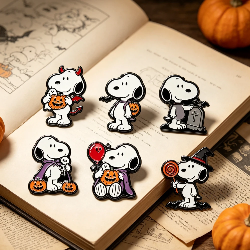 6 Stück Anime-Anstecknadeln, Cartoon-Emaille-Anstecknadeln, niedliche Abzeichen für bunte Rucksäcke, Rucksack-Anstecknadeln, modischer Schmuck, Halloween, Weihnachten – Detail 2