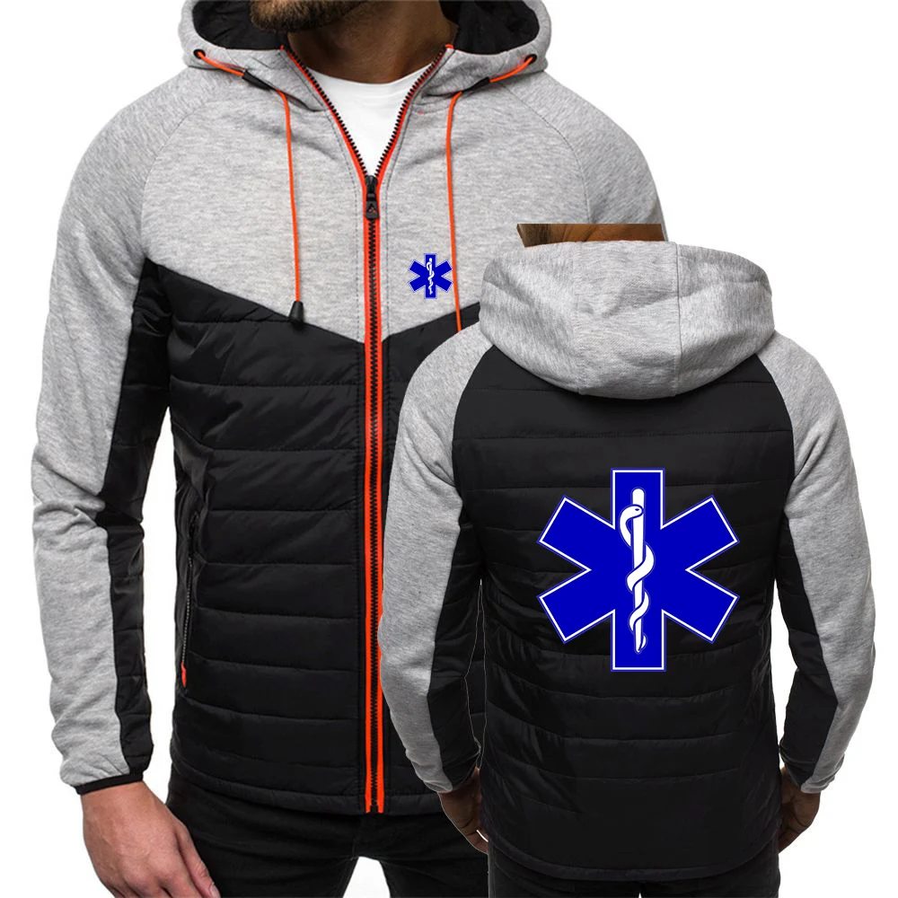 2023 EMT Paramedic Emergency Medical Autumn and Winter New Men Zipper Cotton Warm Comfortable Comfortable Down Jacket Tops