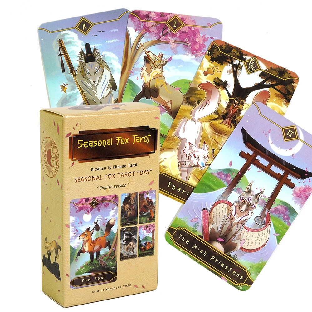 Seasonal Fox Tarot kitseysu to kitsune tarot 78 Cards Tarot english version