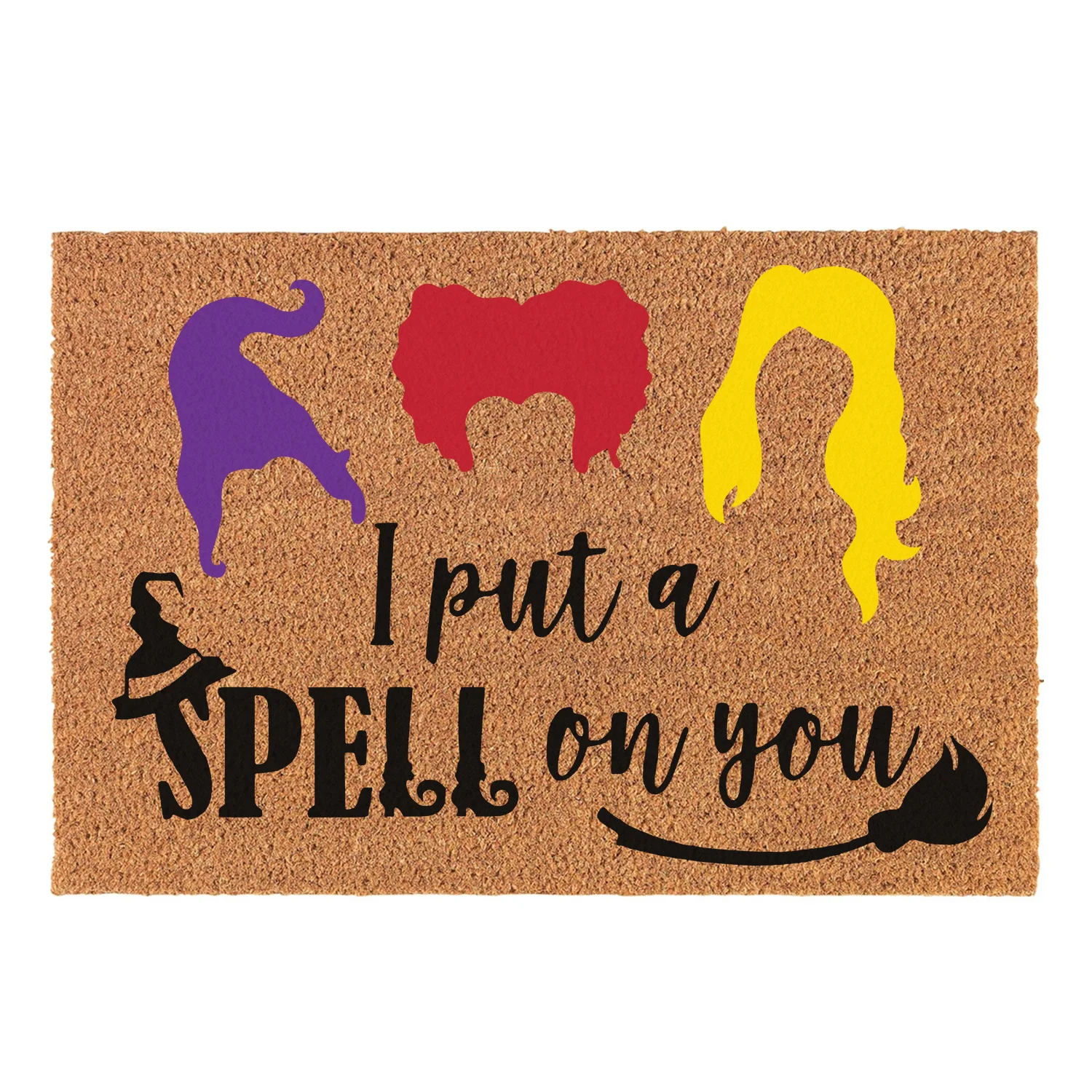 Funny Welcome Coir Doormat I Put A Spell On You Hocus Pocus Halloween Doormat Welcome Front Porch Decor Doormat 23.6x15.7inch