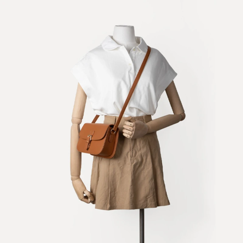 Shoulder Bag 2023 Bags for Women Classic Trend Design PU Leather Fabric Texture Solid Color All-match Retro Square Messenger Bag