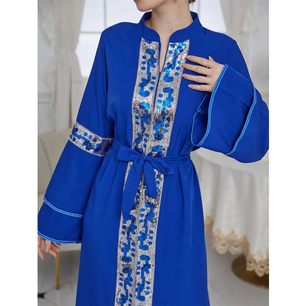 

Dubai Muslim Women Embroidery Abaya Long Maxi Dress Turkey Morocco Kaftan Arabic Robe Evening Party Musulmane Jalabiya Vestidos