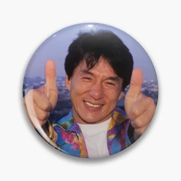 Jackie Chan  Soft Button Pin Collar Brooch Metal Lover Cartoon Funny Jewelry Lapel Pin Decor Gift Creative Fashion Women Hat