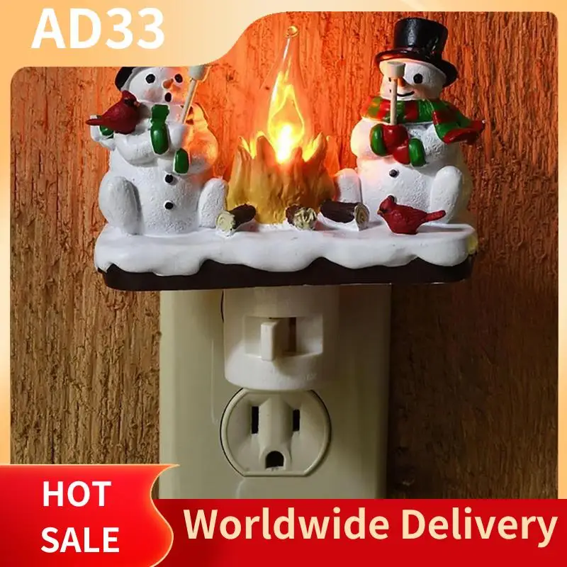 As melhores ofertas de neve e fogueira luz noturna interior cintilação nightlight decoração 3d led pequeno falso fogata luz noturna eua