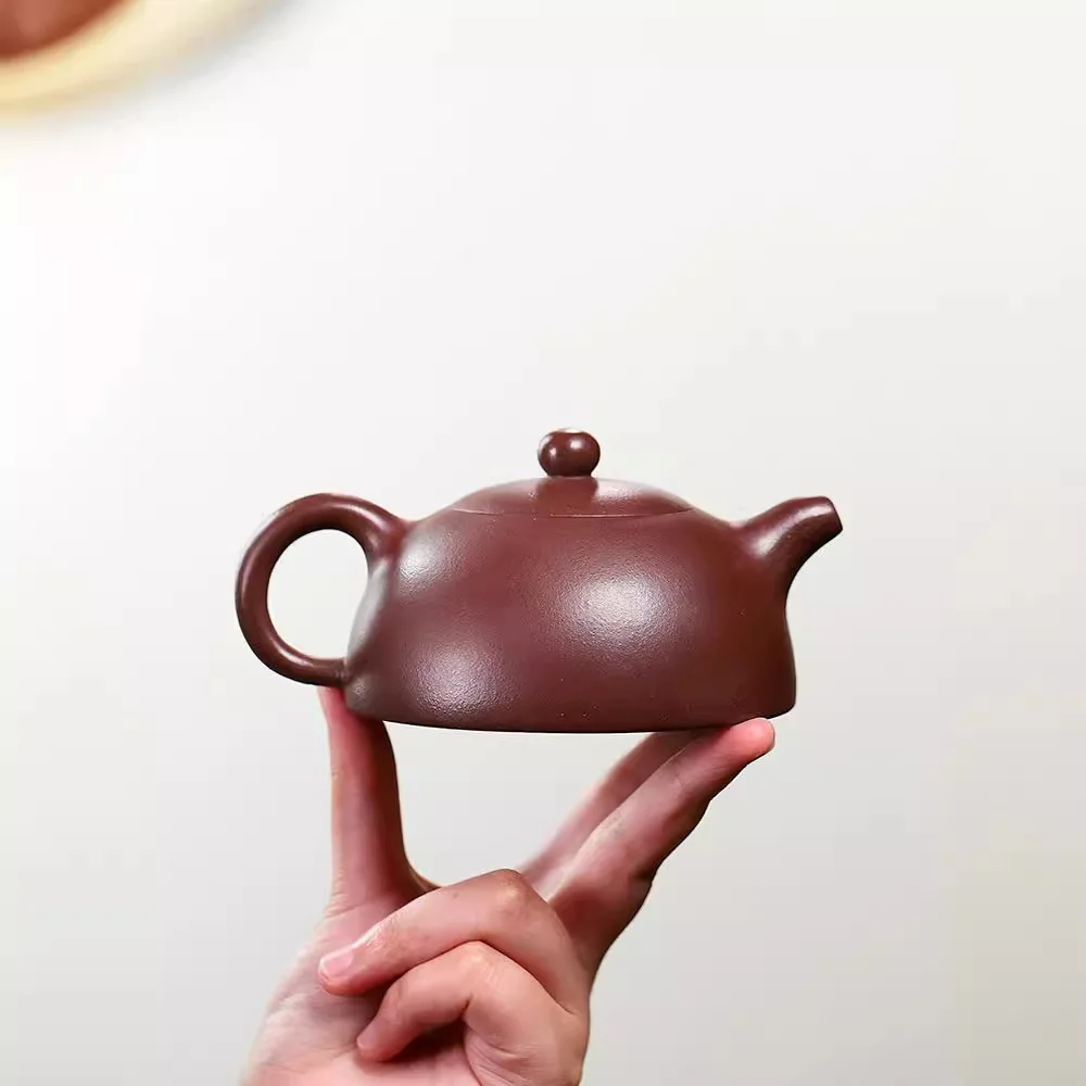 230cc Yixing Raw Ore Purple Mud Traditional Craft Hand-carved Purple Clay Teapot Gift Tea Infuser Tea Set Office Supplies