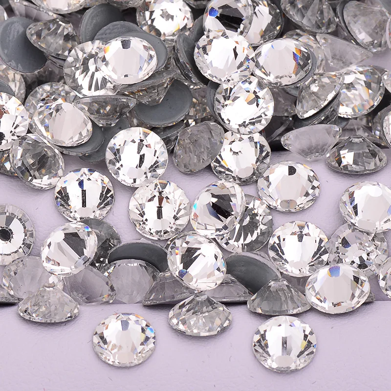 SS3 SS4 SS6 SS8 SS10 SS16 SS20 SS50 Crystal AB Hotfix Glass Rhinestones Flatback Iron On Strass Hot Fix Crystal Stone Applique