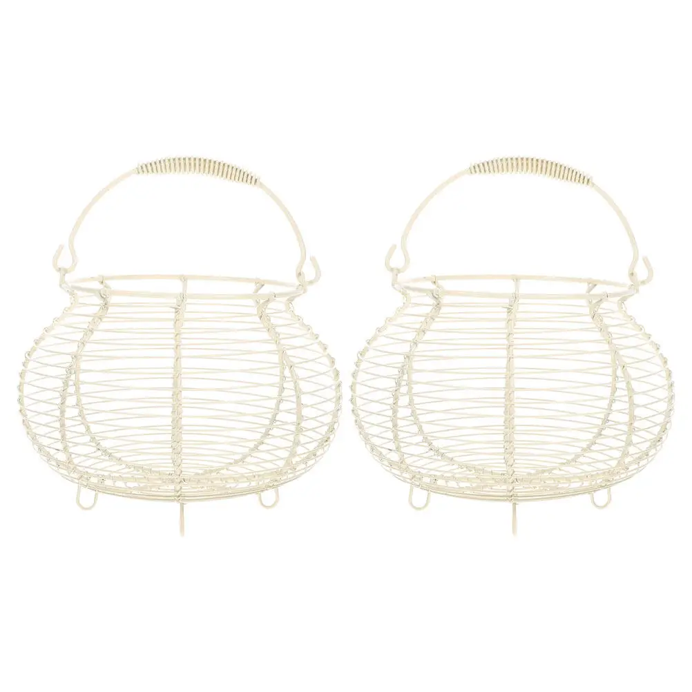

2 шт. металлические сетчатые корзины для яиц с ручками, проволочные, для хранения, для кладовой, маленькие корзины для организации пространства