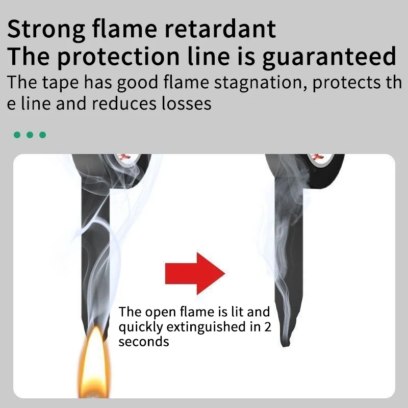 เทปพรีเมี่ยมไฟฟ้า เทปฉนวนสีดํา กันน้ํา สารหน่วงไฟ ทนอุณหภูมิสูง สําหรับใช้ในร่ม/กลางแจ้ง
