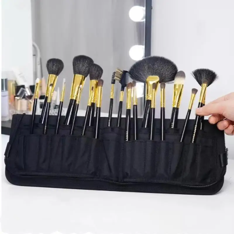 Makeup Bag Women Cosmetic Brush Bag Travel Organizer Makeup Box Foldable Holder Rolling Bags Waterproof Nylon Makeup Case