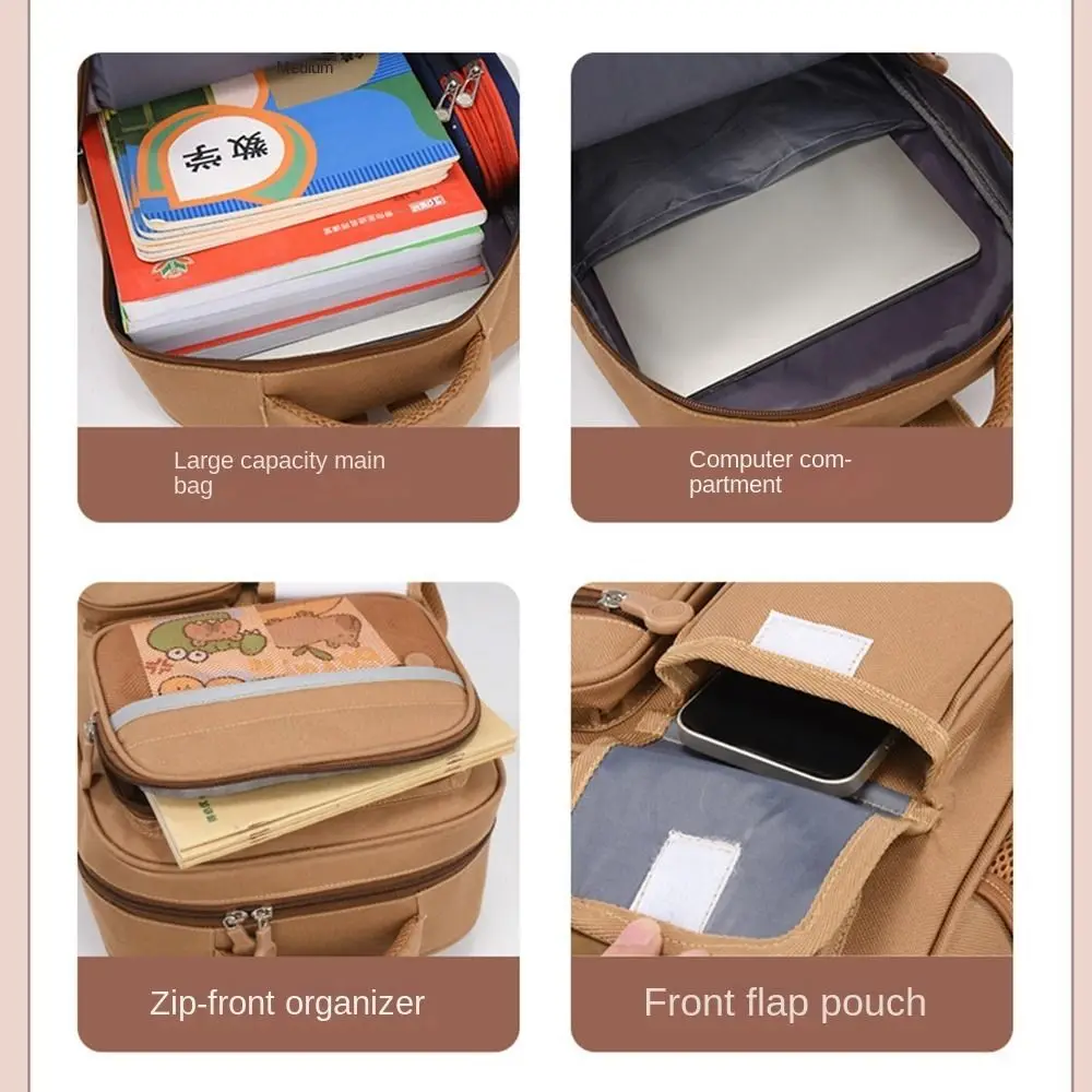 Multi-Compartment Capybara Backpack Waterproof Oxford Cloth Children's Shoulder Bag Multi Functional Large Capacity