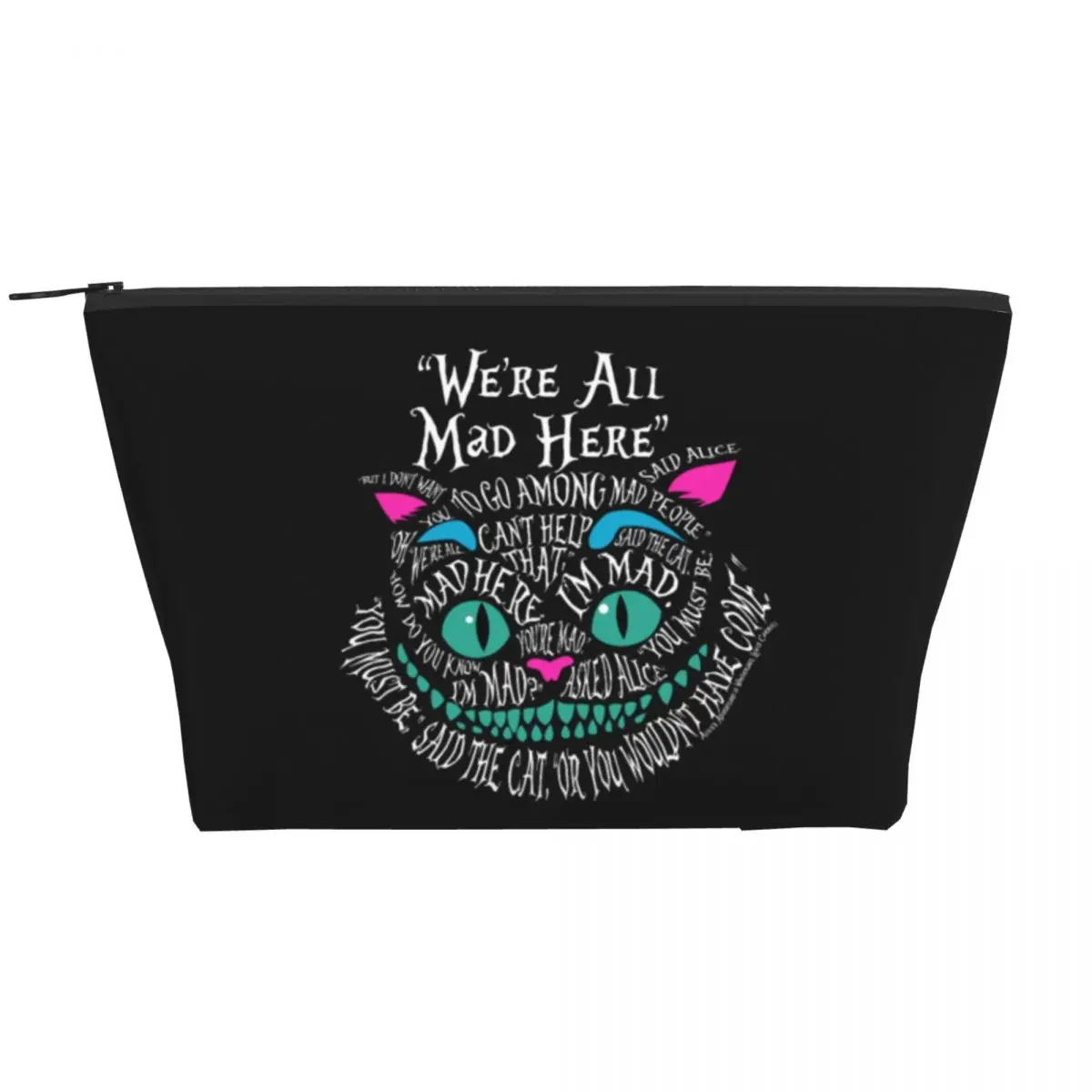 مخصص أليس في بلاد العجائب حقيبة أدوات الزينة المرأة شيشاير القط مستحضرات التجميل ماكياج المنظم السيدات الجمال تخزين صندوق أدوات Dopp