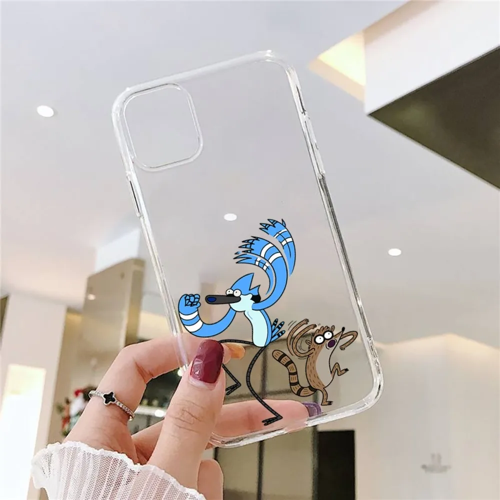 R-Regular Show Cartoon Phone Case For Iphone 15 11 13 14 Pro Max 7 8 Plus X Xr Xs Max Se2020 12mini Transparent Cover