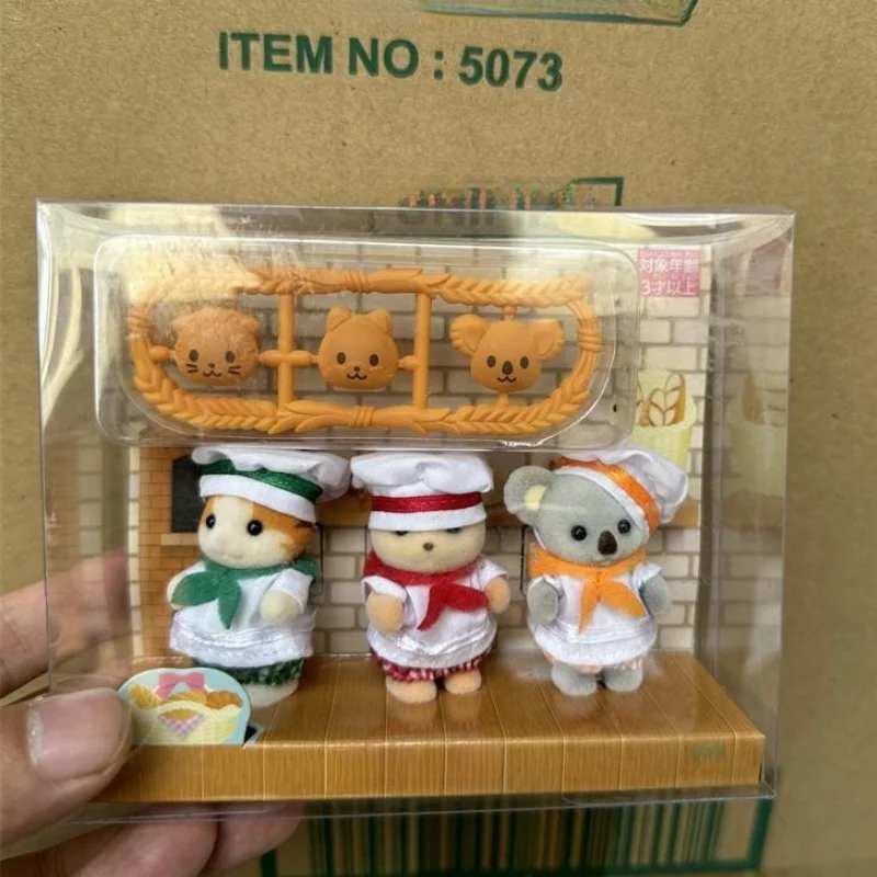 

Hot Sale Cute Forest Baby Family Chef Three Baby Set Doll Toy Decoration Desktop Decoration Children's And Girls Toys Gift