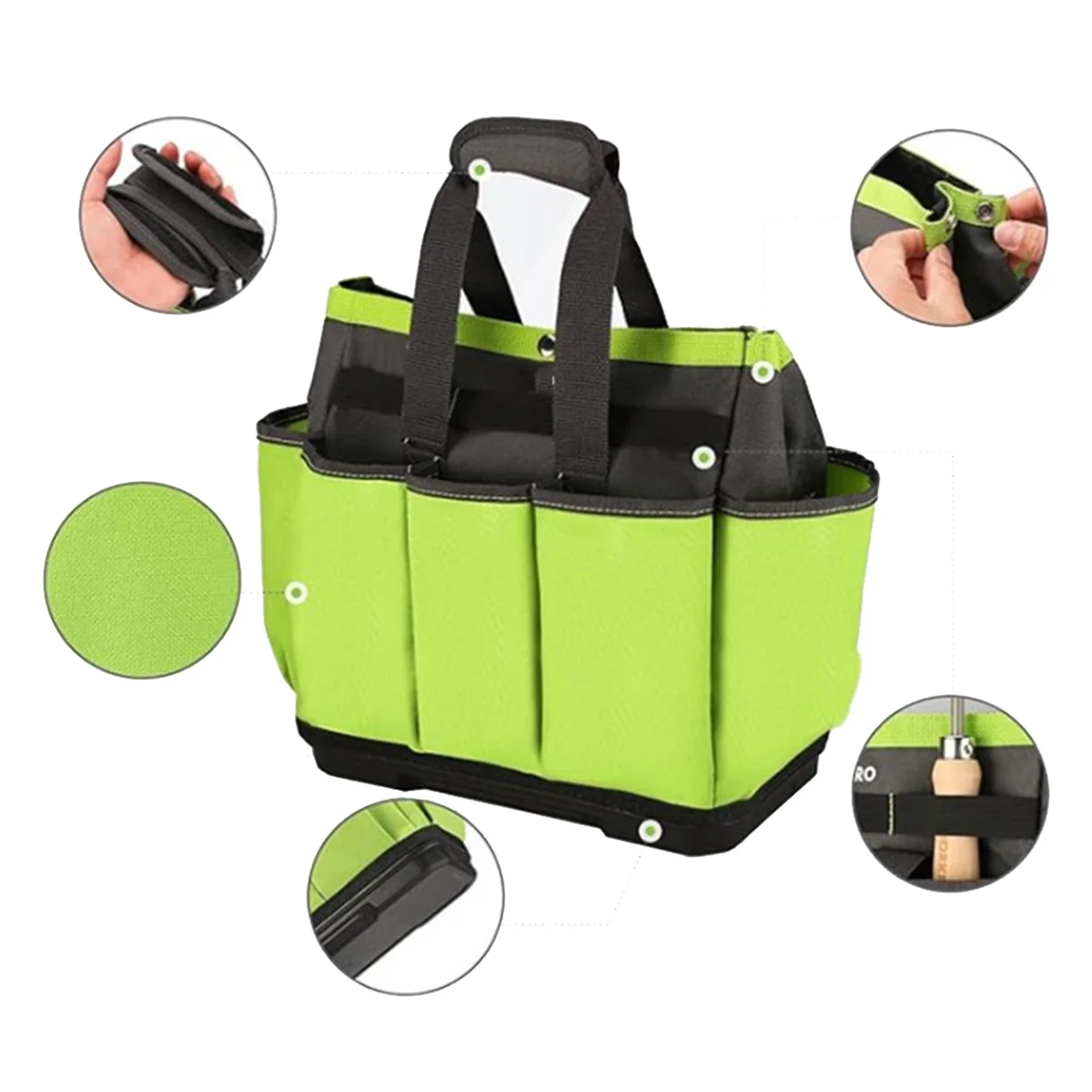 

ABTX 8-карманная сумка для садовых инструментов, большая вместительная сумка из ткани Оксфорд, сумка CaddyTool Kit, сумка для хранения инструментов для прополки и обрезки