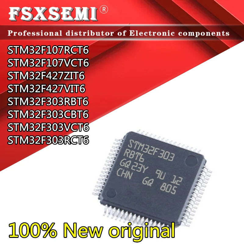 10pcs STM32F107RCT6 STM32F107VCT6  STM32F427ZIT6 STM32F427VIT6 STM32F303RBT6 STM32F303CBT6 STM32F303VCT6  STM32F303RCT6