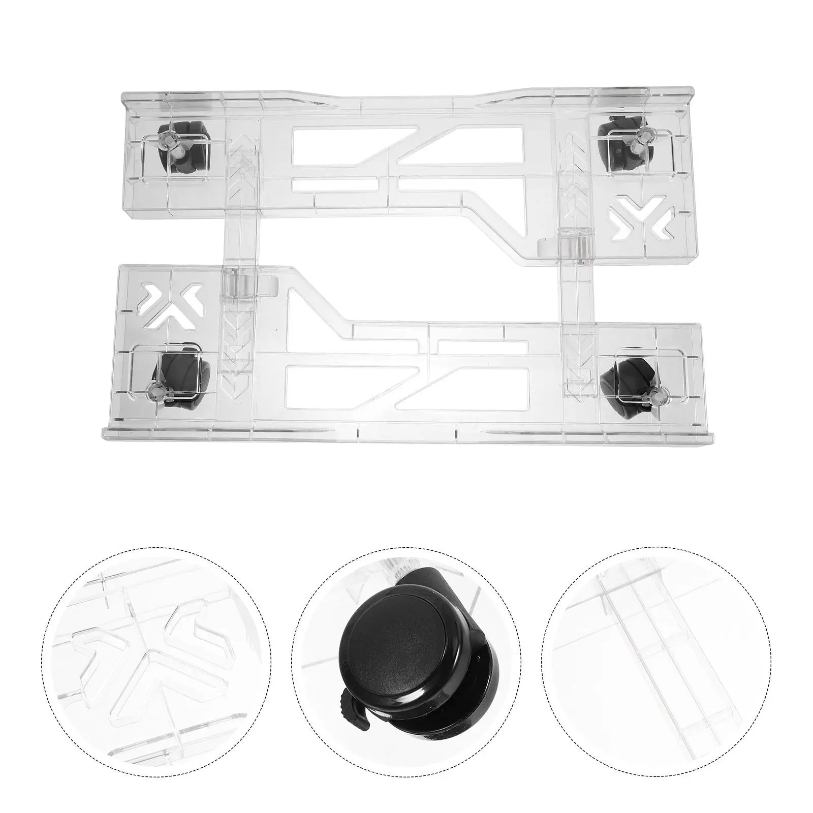 Adjustable Mobile CPU Stand 360 Degree Rotating Wheels Computer Tower Platform Under Desk Floor Riser Pc Holder CPU Cart