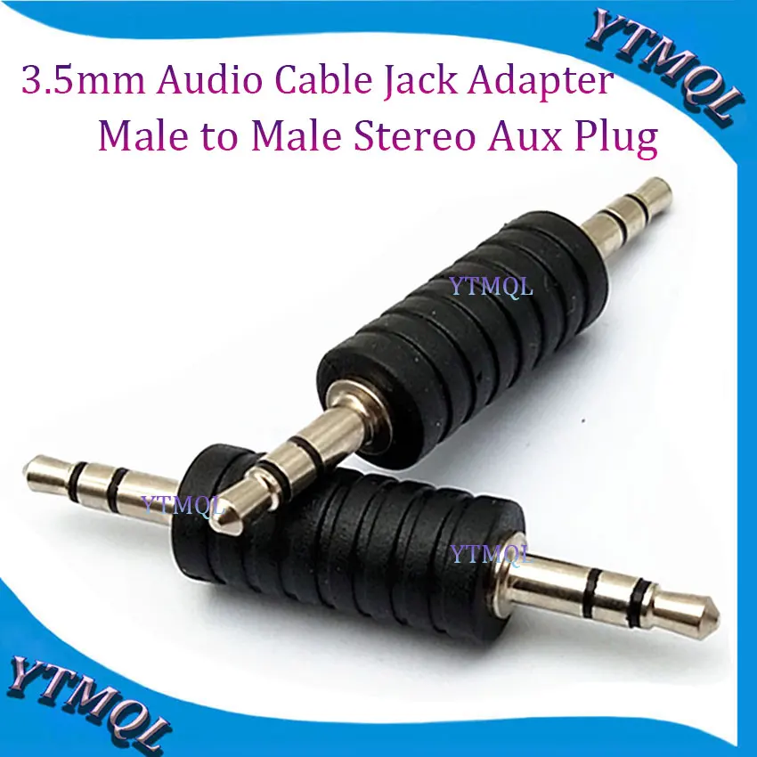 20-100PCS 3.5mm Audio Cable Jack Adapter Male to Male Stereo Aux Plug Straight Converter for MP3 MP4 Earphone Connector