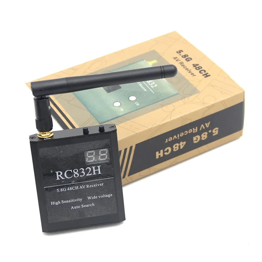 

RC832H 5.8G 48CH Video Receiver VRX 12V Automatic Channel Search for TS832 TS5823 TS5828 RC Airplane Helicopter FPV Drone