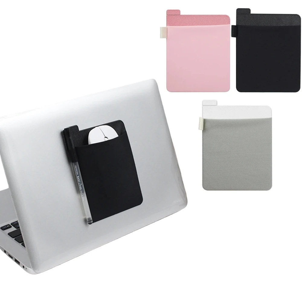 

Adhesive Laptop Back Storage Bag Mouse Bag External Adhesive Laptop Back Mouse Sleeve for Laptop,Cable & Earphone Organization