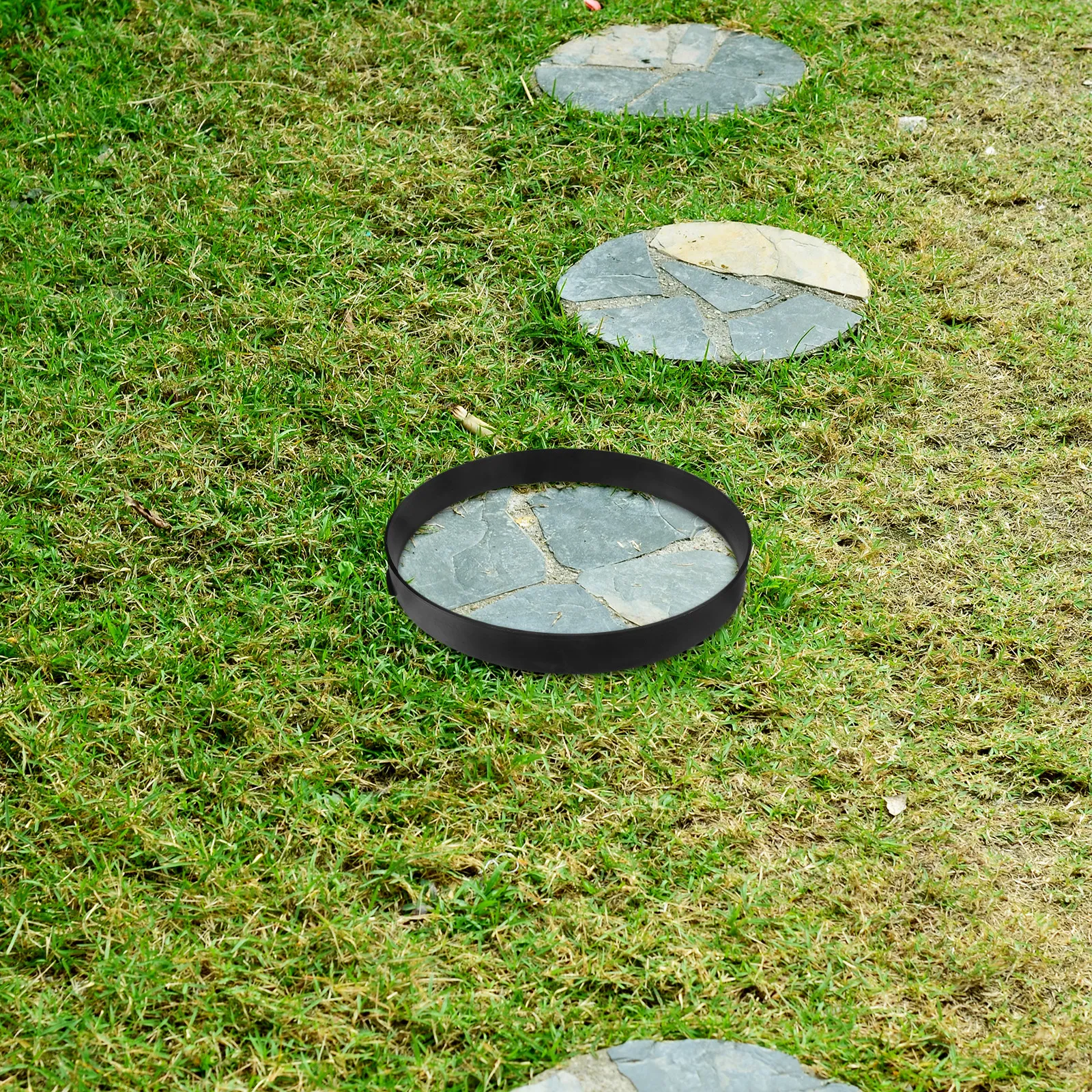 Reusable Plastic Paver Mold for DIY Garden Stepping Stones Path Paving Patio Concrete Cement Floor Tile Molding Maker Round