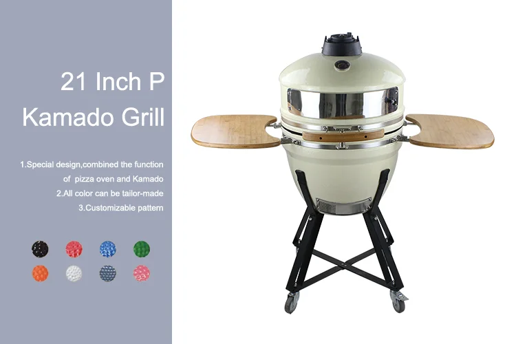 Italian Modern Ceramic Pizza Oven Indoor Commercial/Restaurant Use Green Charcoal Steel Iron Mobile Outdoor Wood Fired