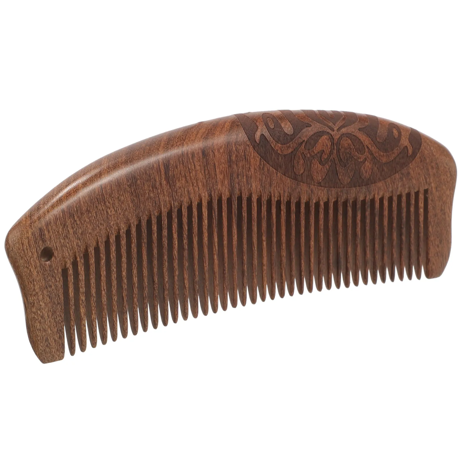 

Black Wood Comb Premium H carved Double sided Anti static Smooth Hair Scalp Massage Long Thick Hair S Carving Wooden