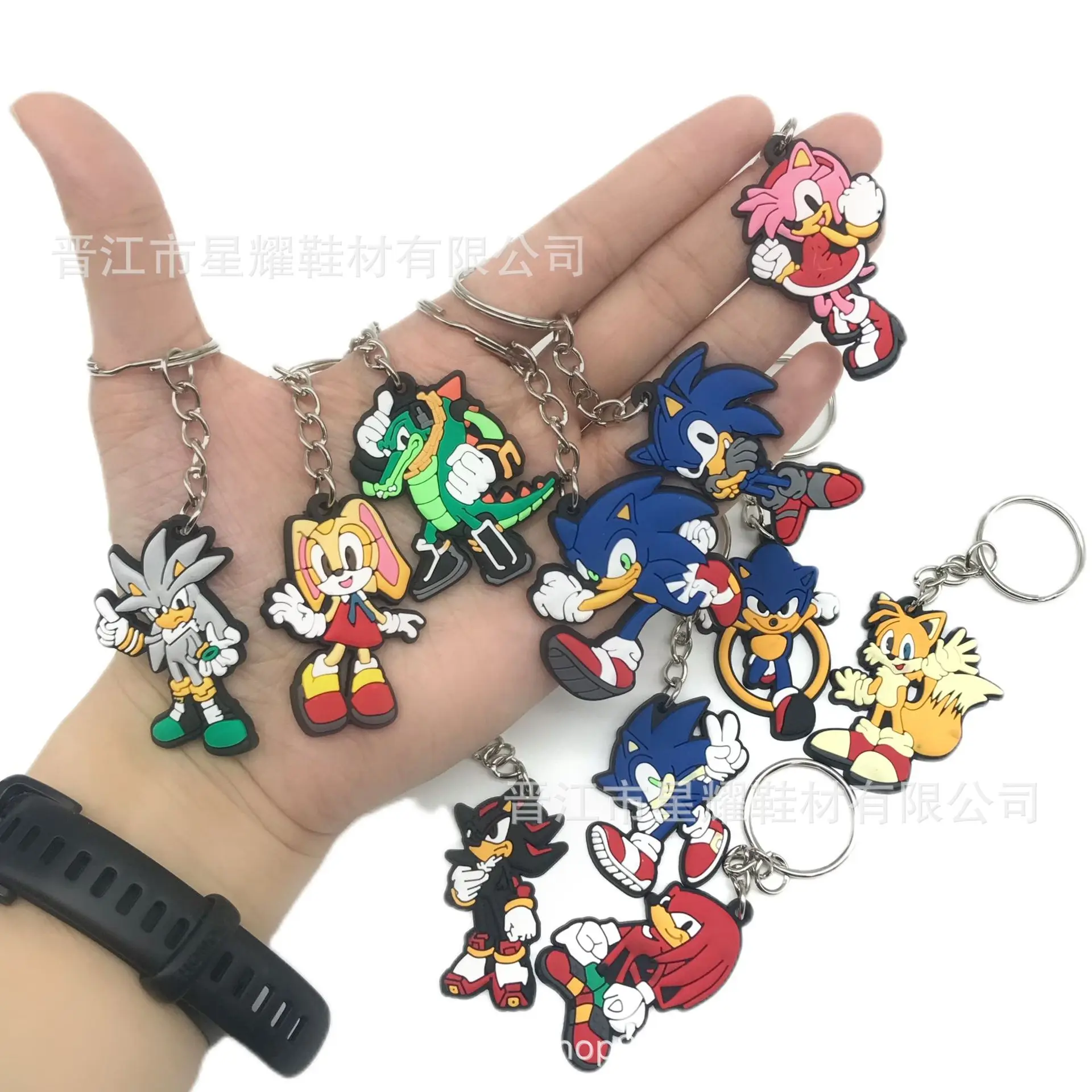 Sonic Kawaii Anime Silicone Keychain Cartoon Figure Amy Rose Team Dark Doll Key Chain Keyring Key Charms Kids Birthday Toys Gift