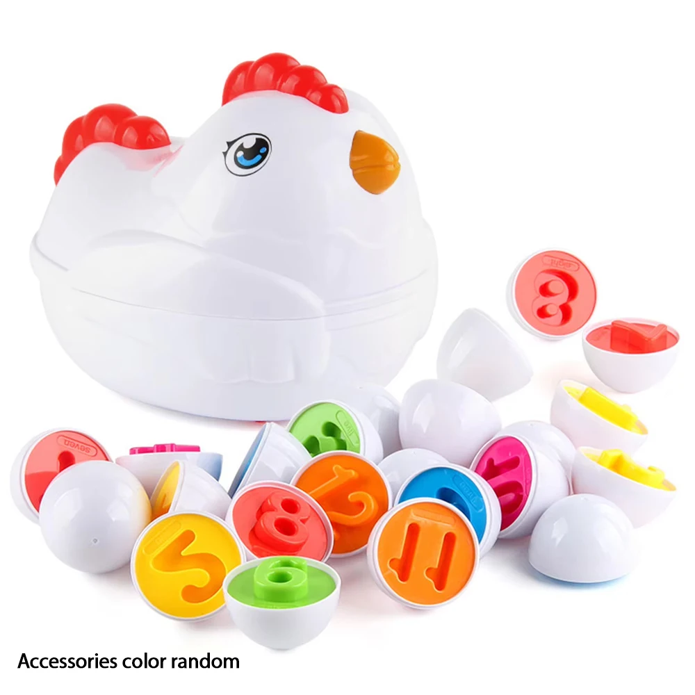 12 ovos correspondentes montessori sensoriais brinquedos do bebê ovos de páscoa galinha cores formas classificador aprendizagem brinquedo educativo para crianças presentes