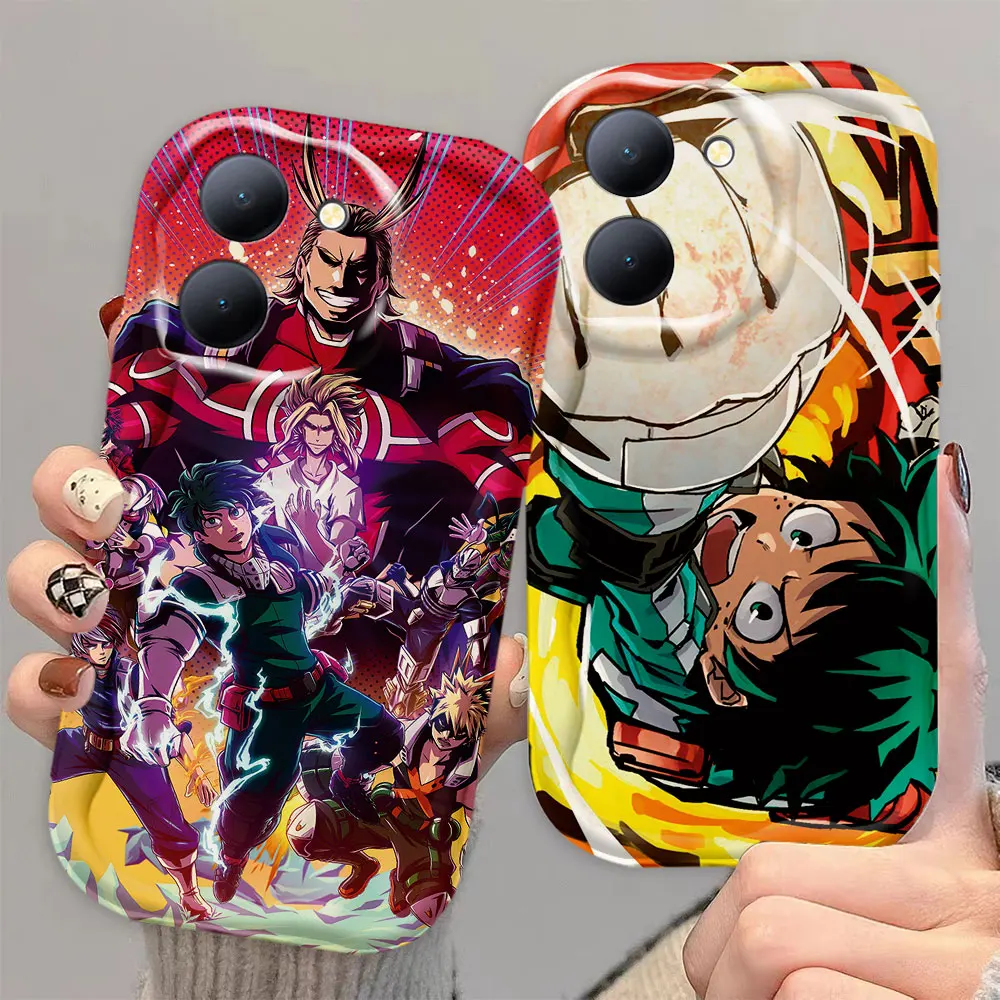 Deko My Hero Academia Midoriya Cream White Curve Mobile Phone Case Cover For VIVO Y35 Y28 Y27 Y22 Y21 Y20 Y19 S I T A SG G 5G