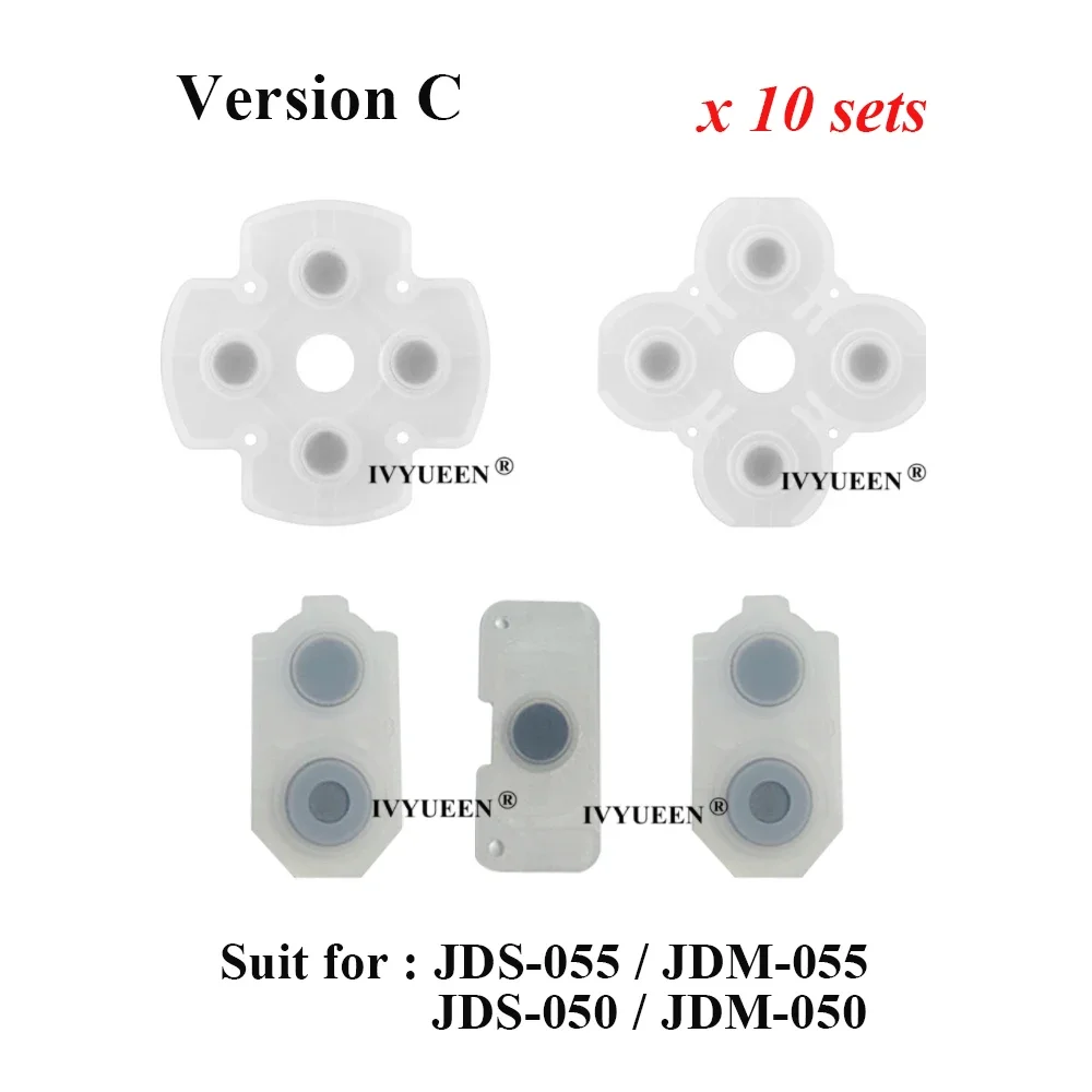 IVYUEEN 10 Sets Rubber Conductive Adhesive Button Pad Keypads for Sony PlayStation Dualshock 5 4 PS4 PS5 Controller Gamepad