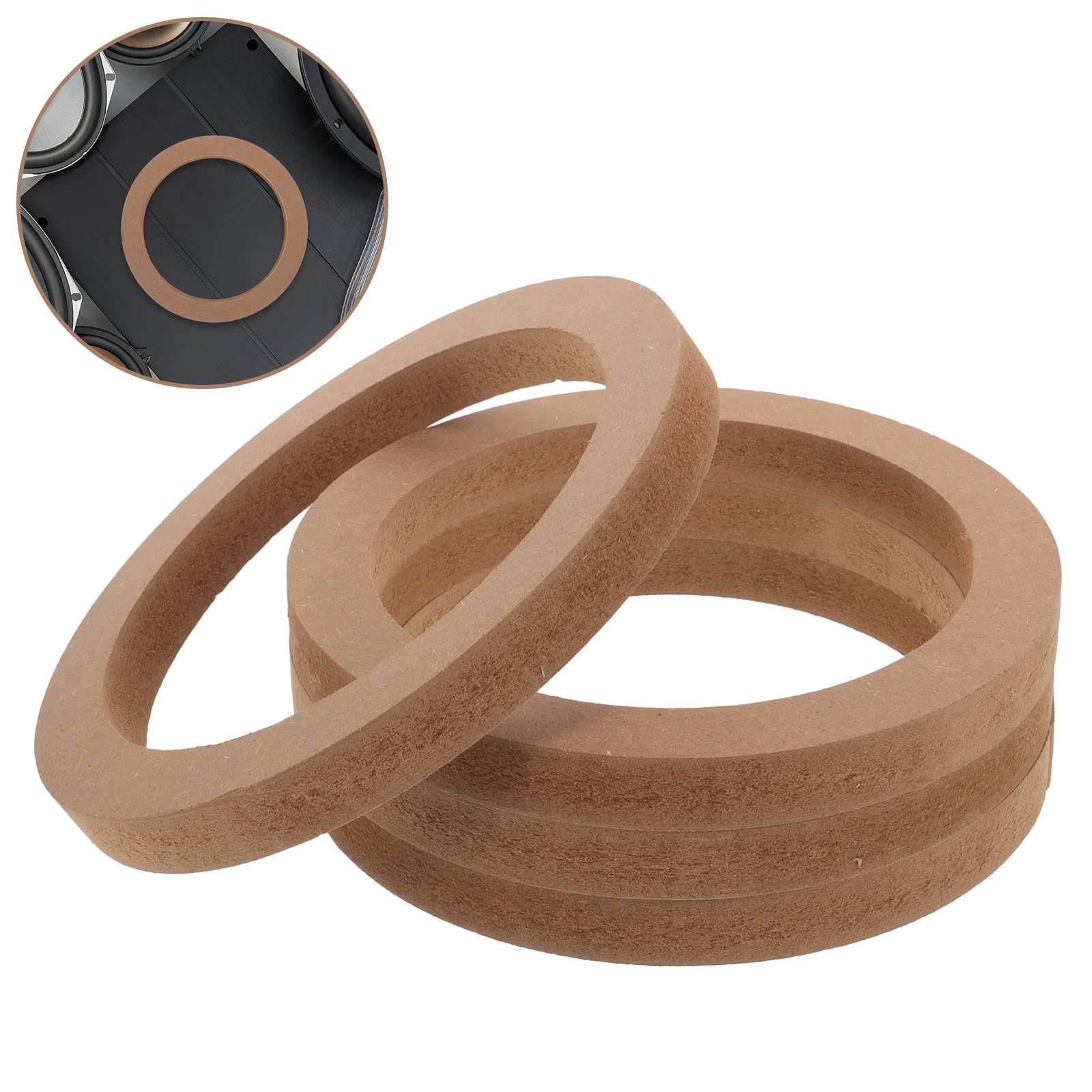 

2Pairs Car Speaker Spacer 6.5 Inch Mdf Durable Easy Installation Replacement DIY Audio Upgrade Speaker Spacer