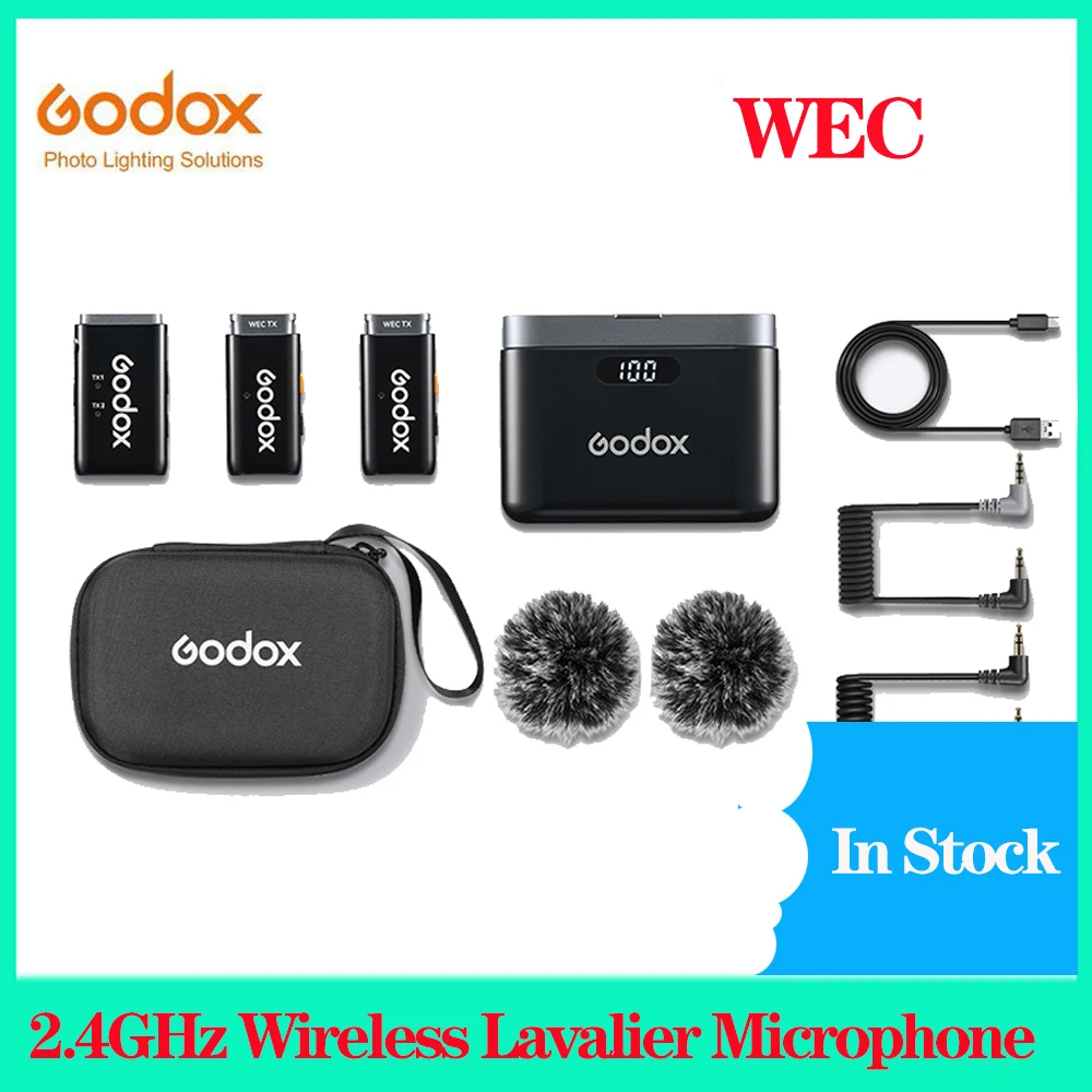 

Godox WEC 2.4GHz Wireless Lavalier Microphone For DSLR Camera Smartphone Video Recording Live Broadcast Reduction Noise