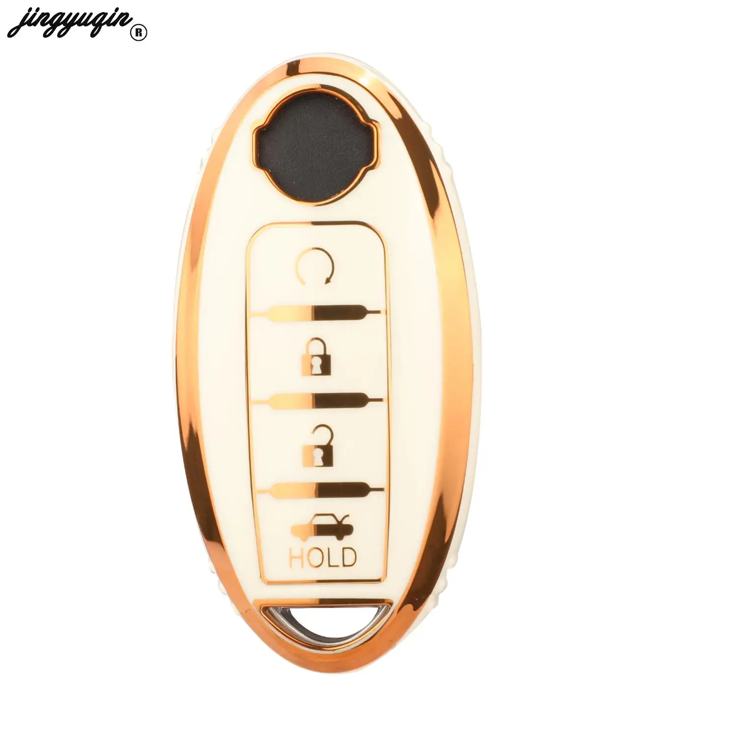 Jingyuqin 4 Bottoni Nuovo TPU Per Nissan Patrol Y62 Rouge Maxima Altima Sentra Murano 2018 2019 2020 Chiave A Distanza Dell'automobile custodia protettiva