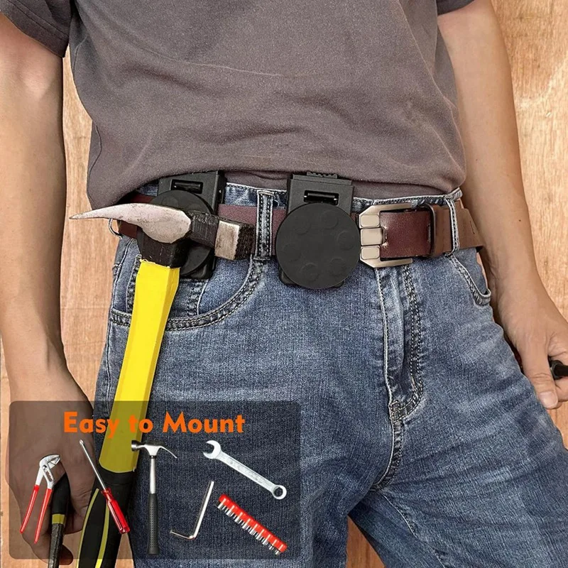 Belt Clip Tool Holster, 2 Pcs Tool Belt Accessories Magnetic Holster, Non-Slip Strong Magnetic Belt Clip For Screws