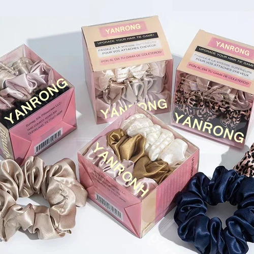 Imagen 1 del producto Coleteros de seda de morera 100% pura para el cabello, cintas para el pelo, cintas para el pelo, accesorios para el cuidado del cabello, 3 piezas