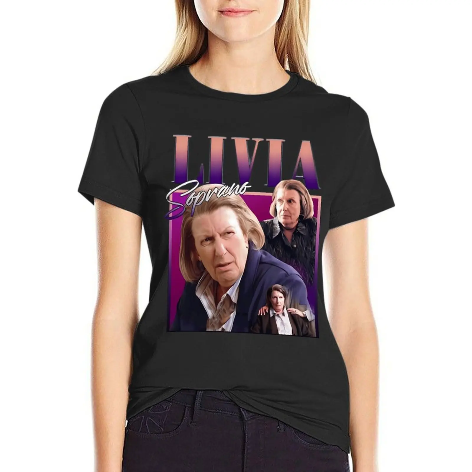 LIVIA SOPRANO T-Shirt plus sizes heavyweights anime clothes Short sleeve tee funny t shirts for Women