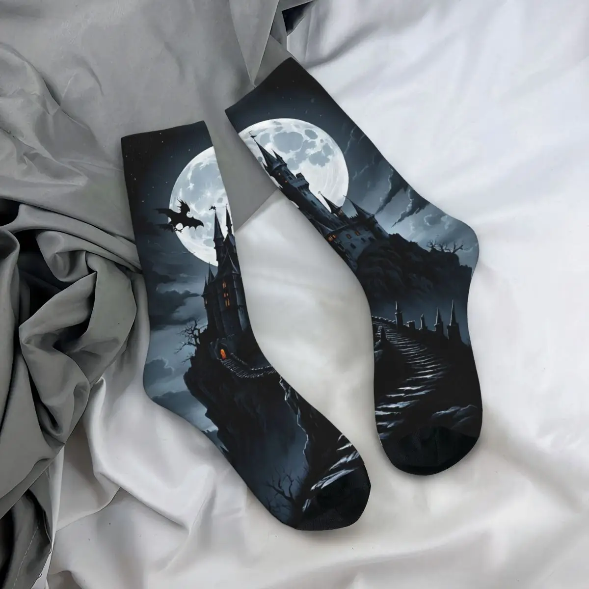 

All Seasons Crew Stockings Dragon And Castle Theme Socks Crazy Hip Hop Long Socks Accessories for Men Women Gifts