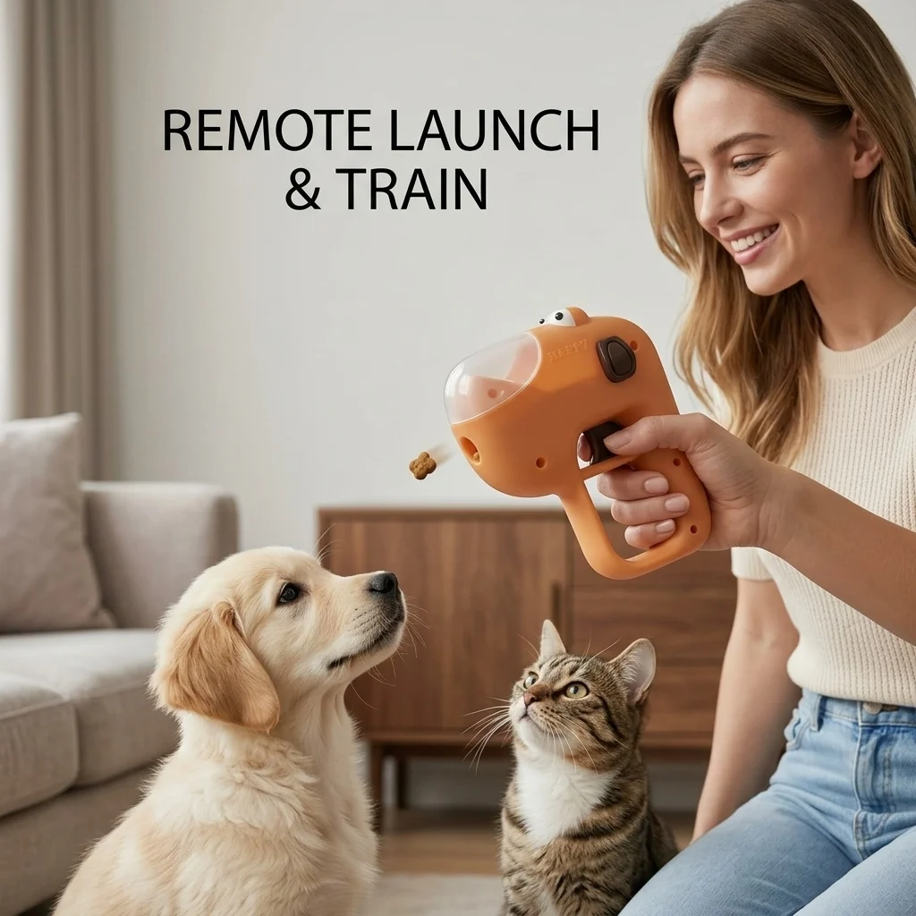 Pet Freeze-drying Launcher Snack Dispenser Pet Cat Dog Interactive Puzzle Training Weight loss Toy Slow Food Anti Choking Feeder